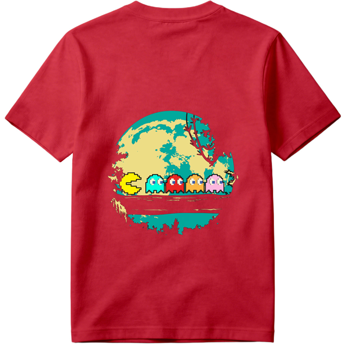 Pac-Man and Ghosts Under the Moon - Tee
