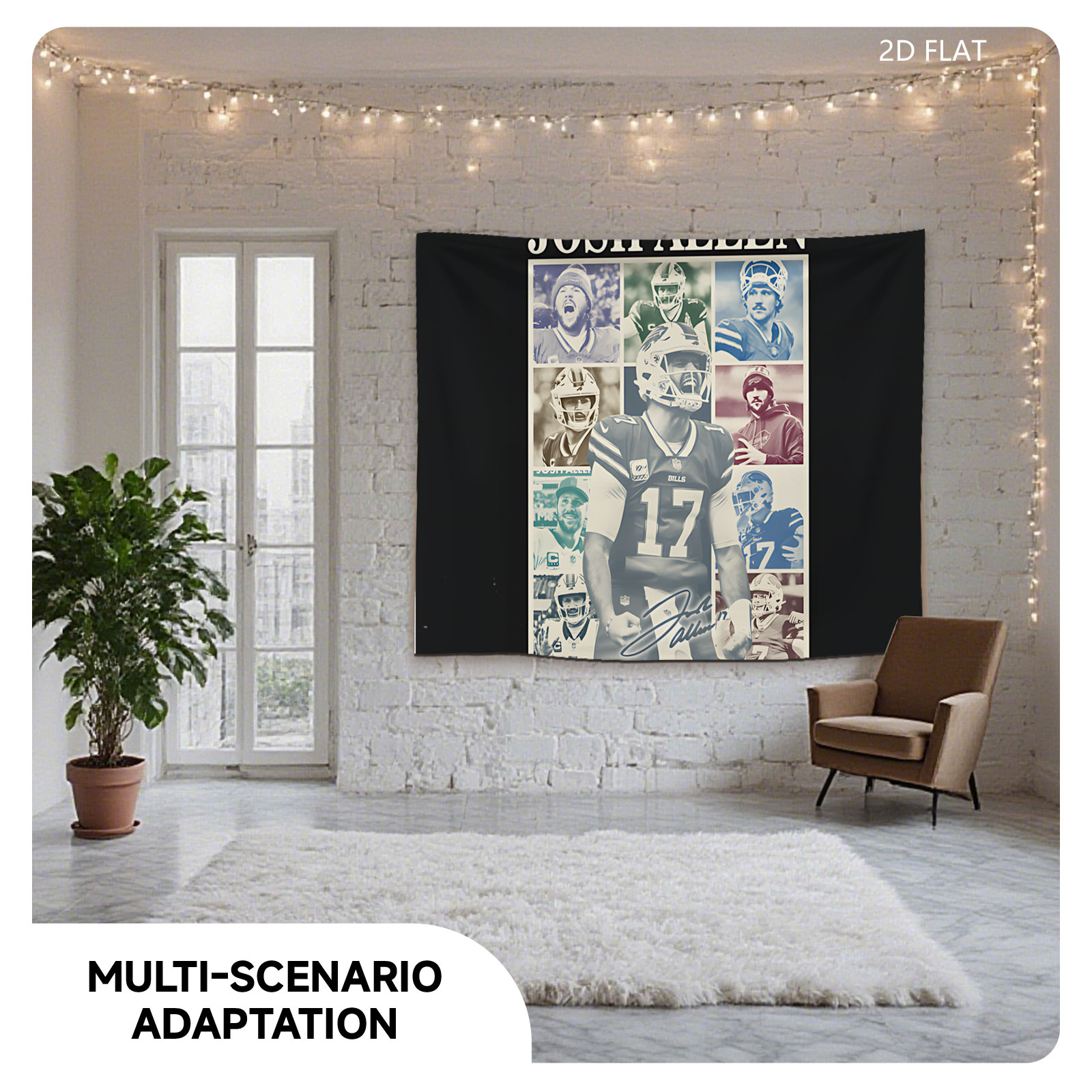 Josh Allen: Buffalo Bills Quarterback Collage - Tapestry