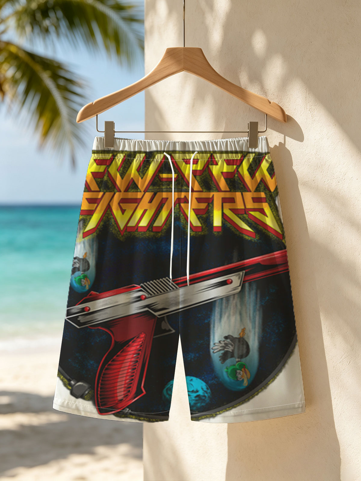 Pew-Pew Fighters: Duck Hunt Laser Blasters in Space Adventure -  Beach shorts