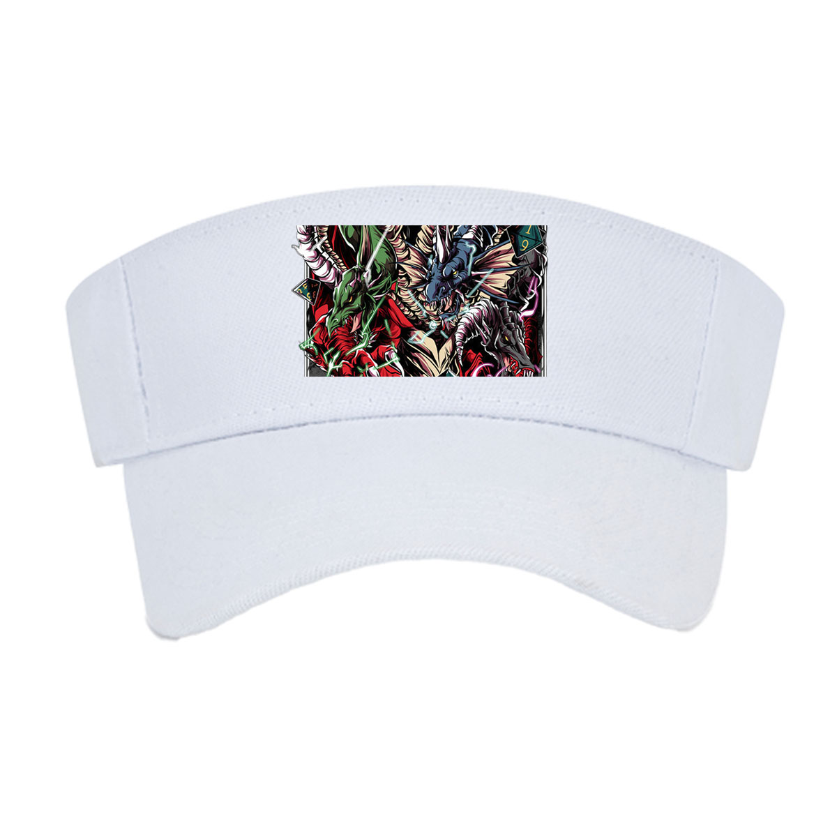King of Dragons: Mythic Beasts and D20 Dice Fusion Art -  Visor cap