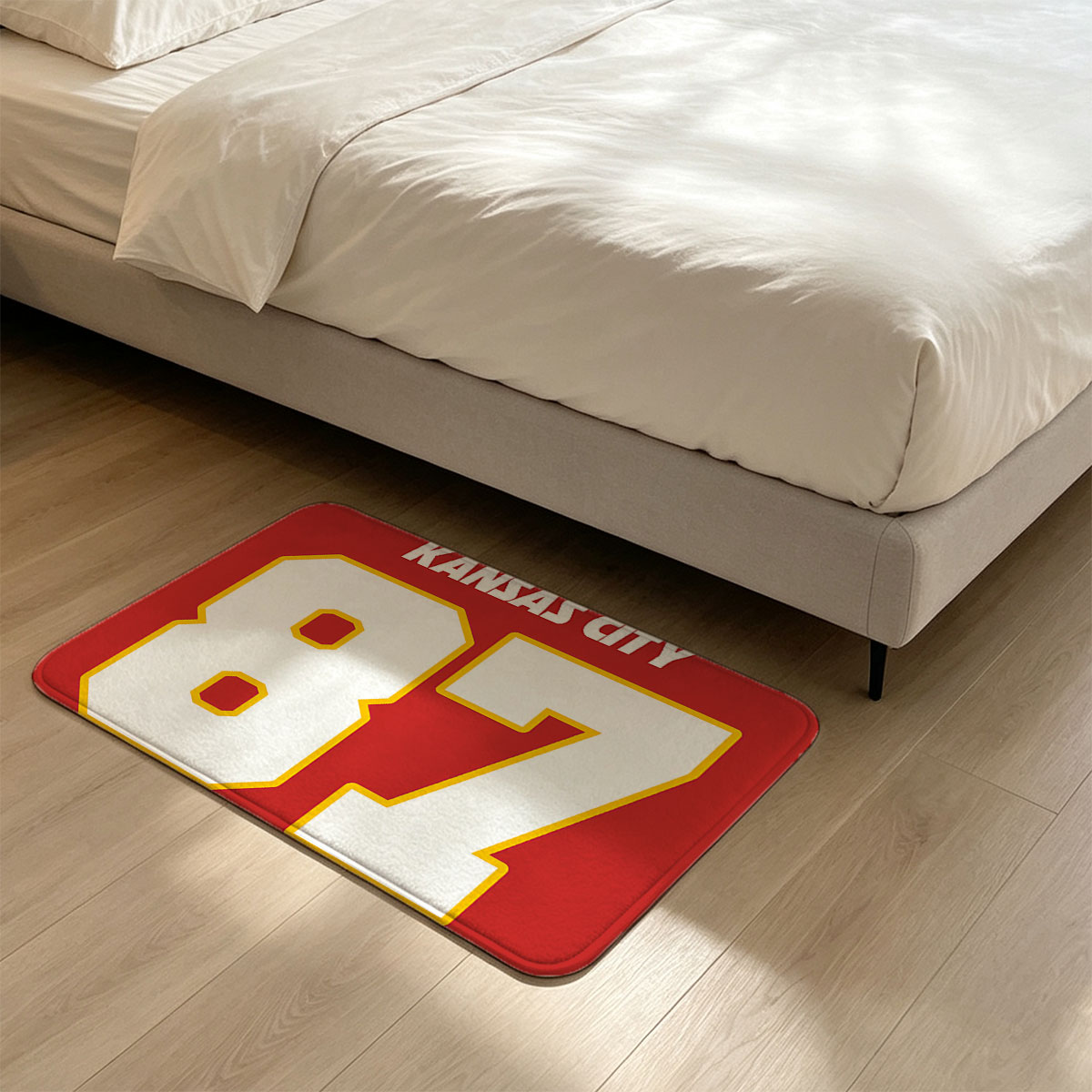 Kansas City 87 Jersey Number - Flannel floor mat