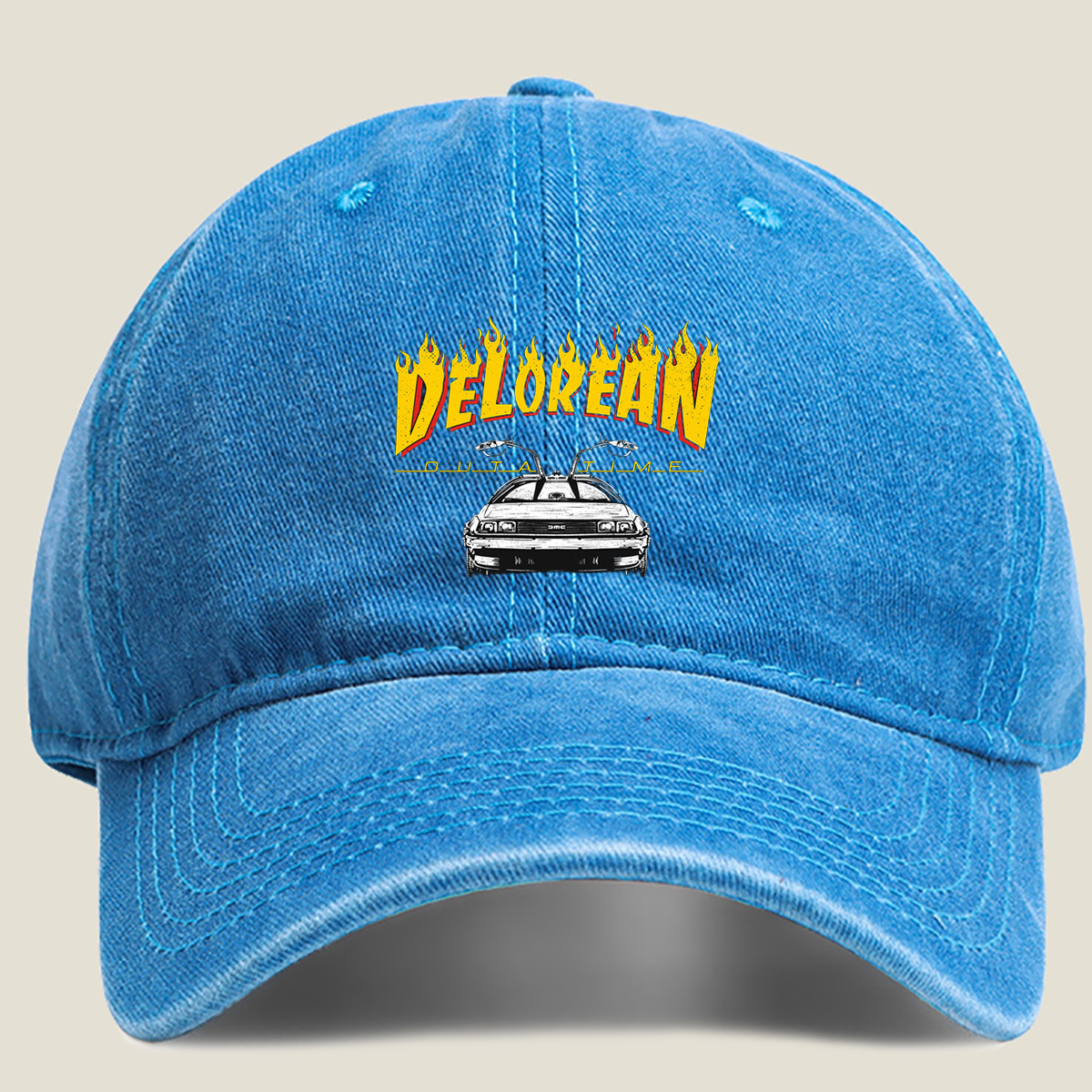 Delorean: Back to the Future - Washed Denim - Baseball Cap