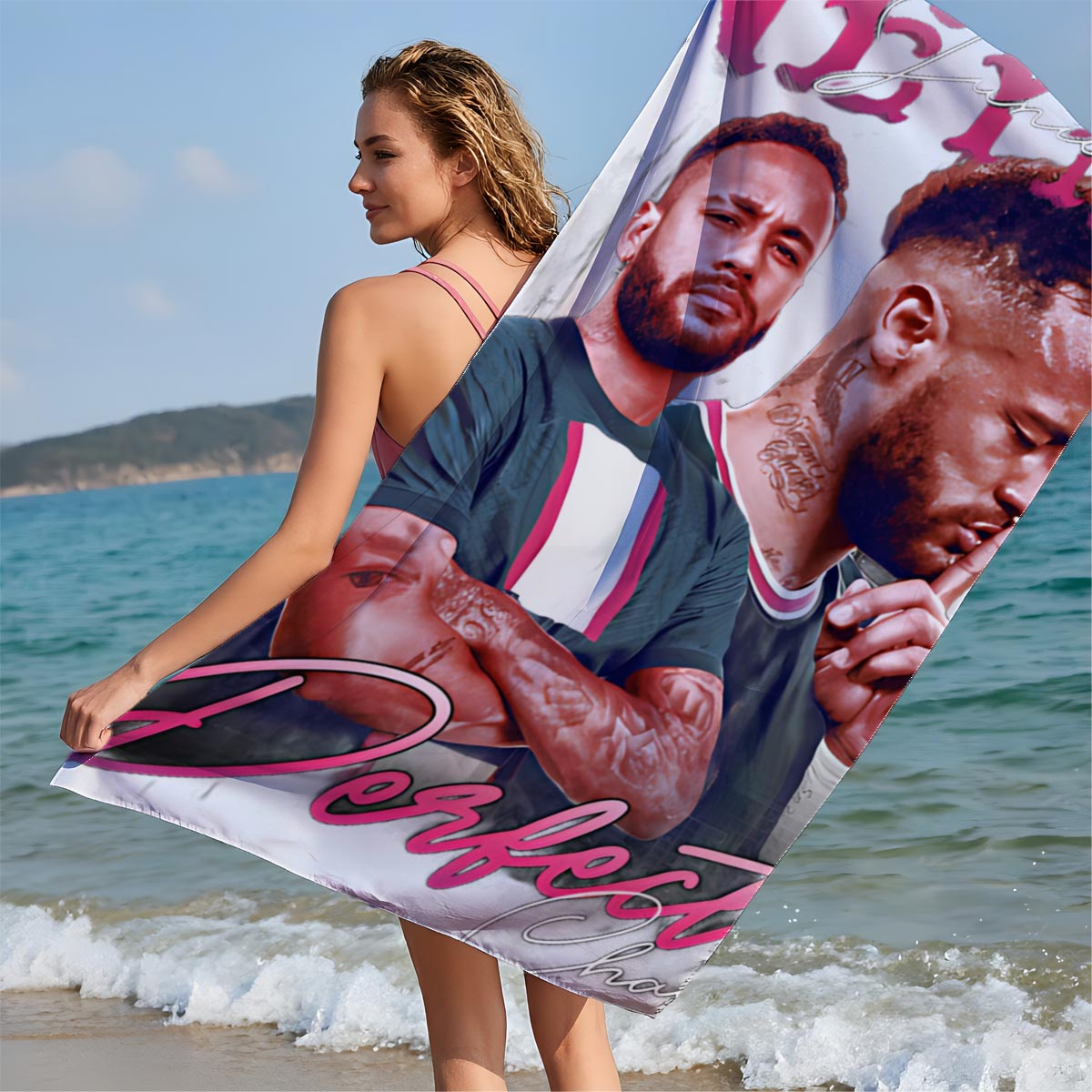 Neymar Junior: Perfect Chaos – Football Star Portrait - Beach towels