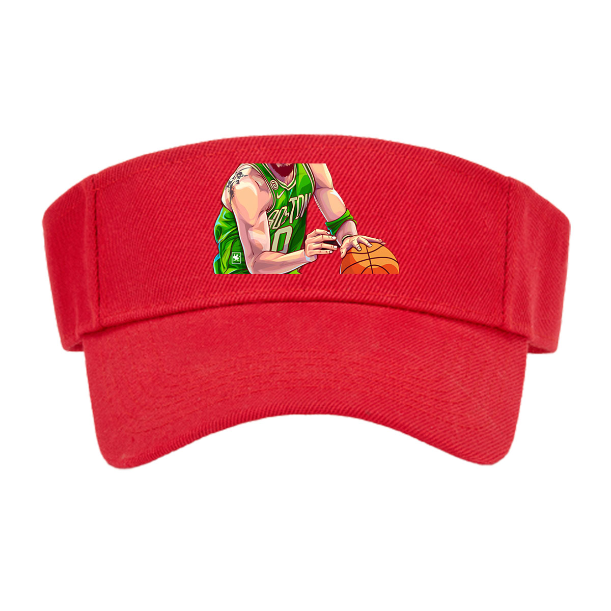 Jayson Tatum in Celtics Jersey Dribbling Basketball -  Visor cap