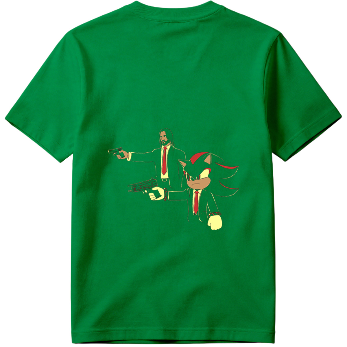 Sonic the Hedgehog and John Wick in Suit and Tie - Tee