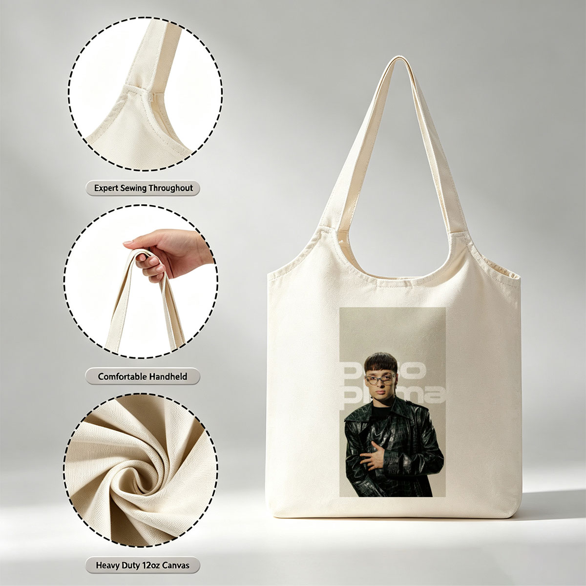 Polo G in a Bold Leather Look – Fashion Portrait with Statement Glasses - Canvas shoulder bags/