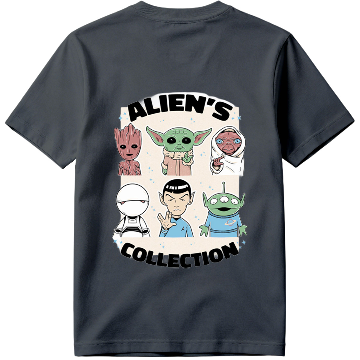 Alien's Collection: Groot, Yoda, Jabba, Baymax, Spock, and Alien - Tee