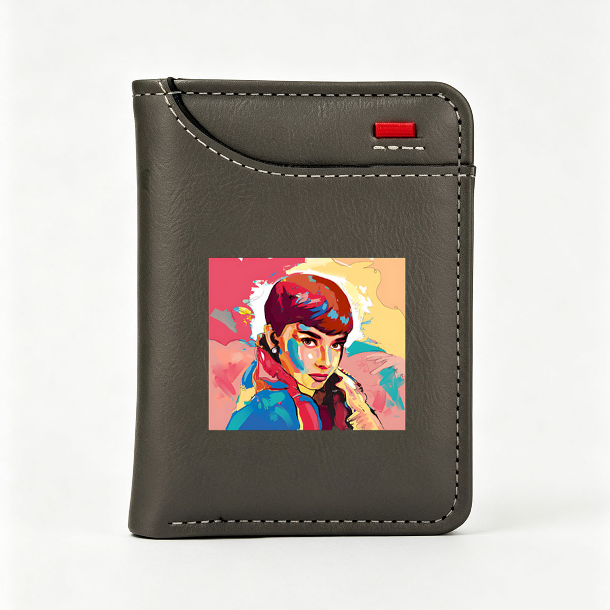 Audrey Hepburn in Vibrant Abstract Portrait - Vertical Style Wallet