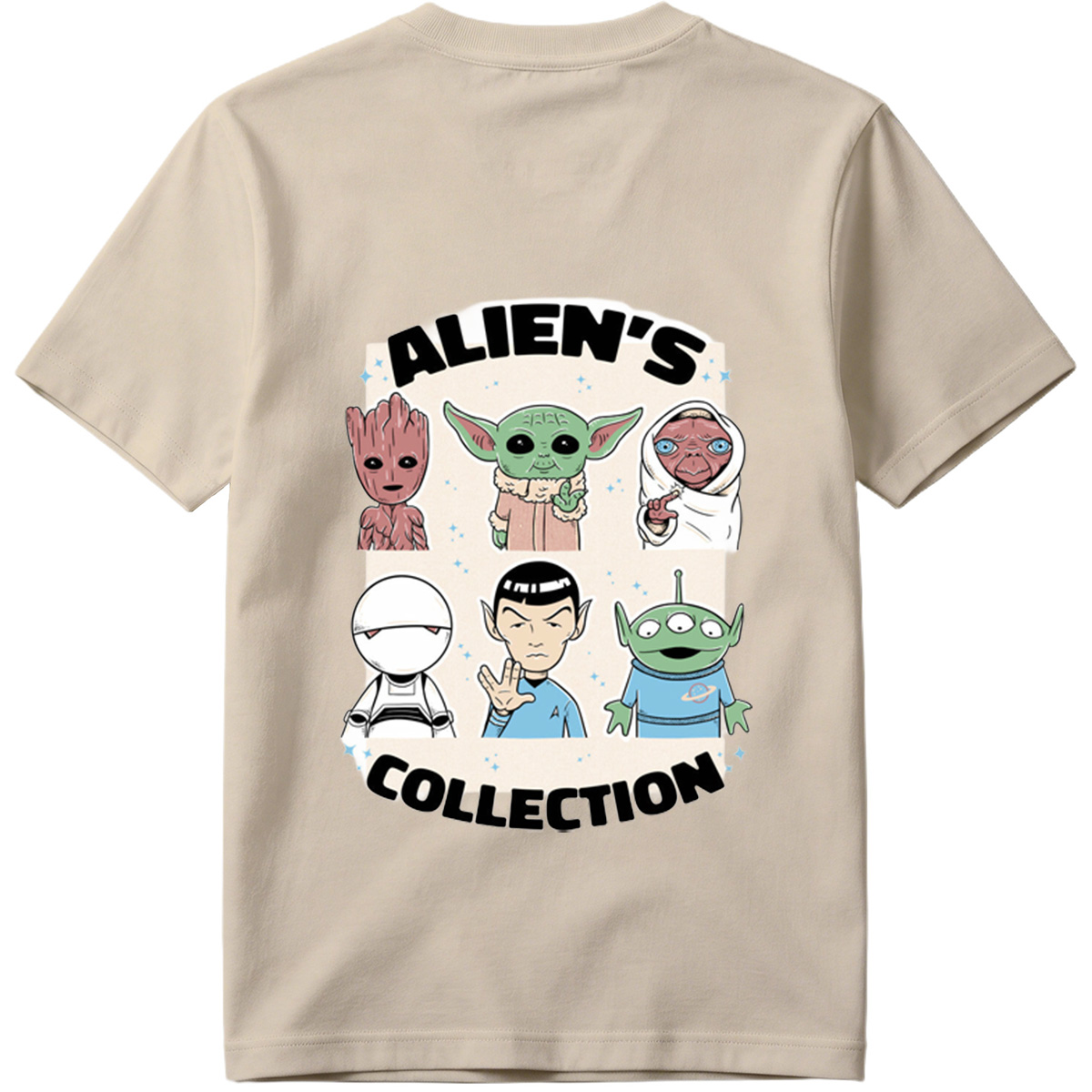 Alien's Collection: Groot, Yoda, Jabba, Baymax, Spock, and Alien - Tee