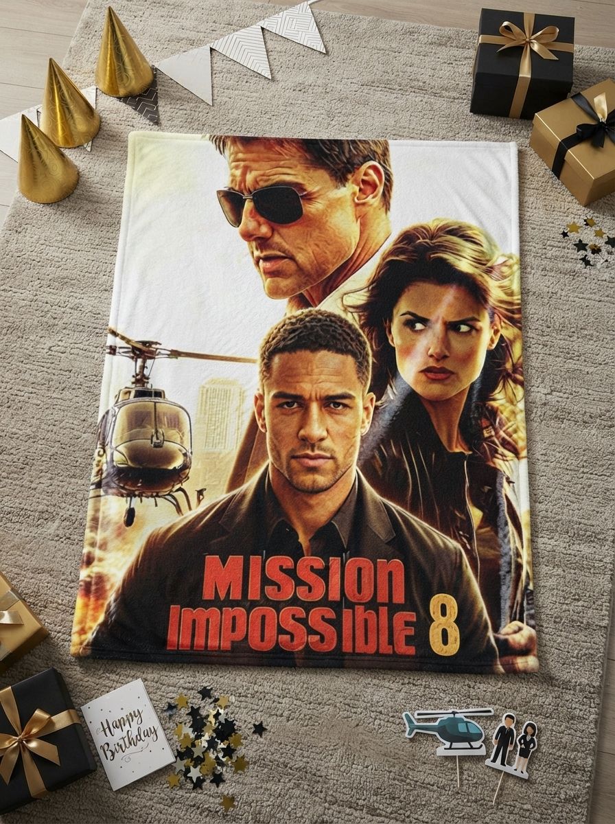 Custom Face Photo Flannel Fleece Blanket Personalized Action Movie Character Throw Lightweight Warm Bed Couch Quilt Gift