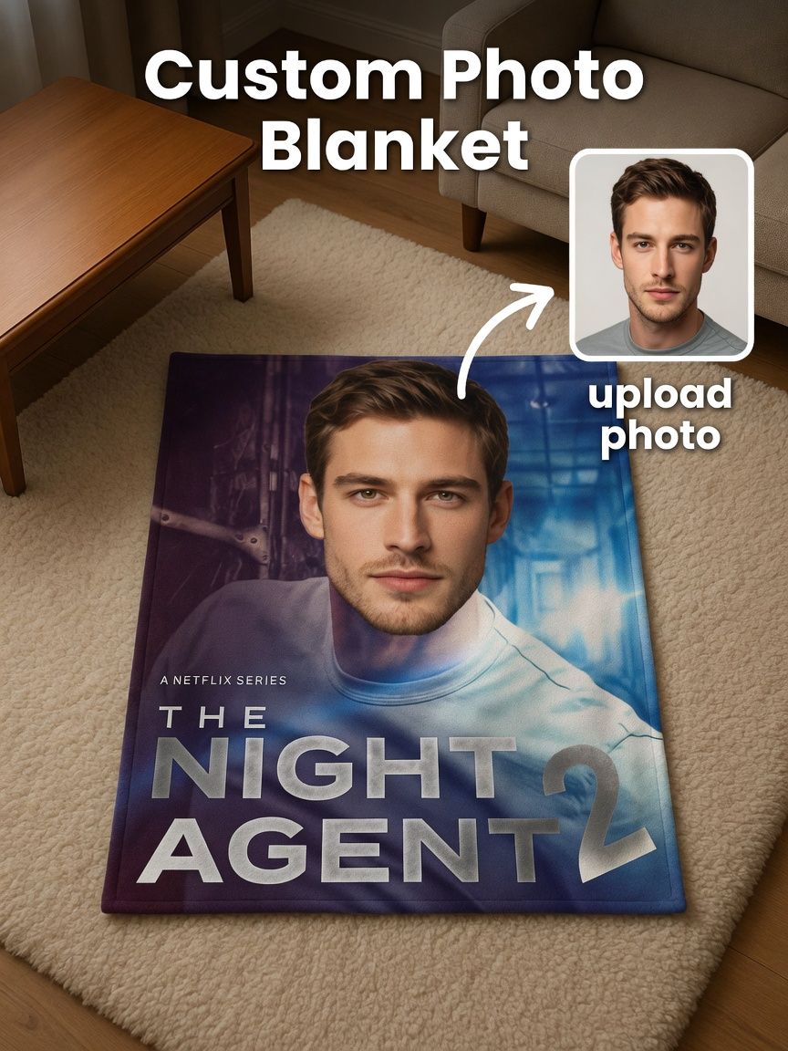 Custom Photo Face Blanket Personalized Ultra Soft Flannel Throw Anti Pilling Cozy Fleece Gift for Bed Sofa and Travel