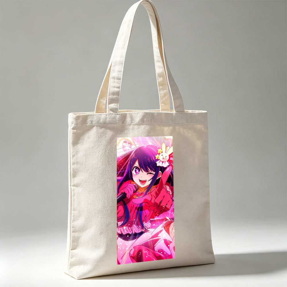 Lilac from Love Live! Superstar!! Singing with a Microphone in a Vibrant Pink Stage Performance - Canvas tote bags