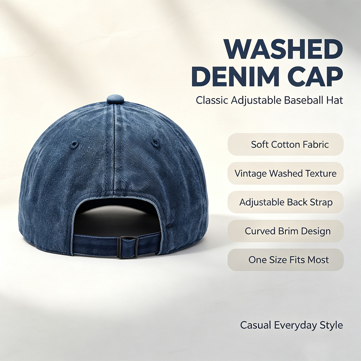 Hellfire Cult: Cat Demon & Dark Rituals - Washed Denim - Baseball Cap