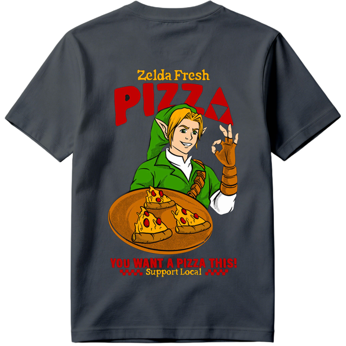 Zelda Fresh Pizza: Link Serves Pizza with a Smile - Tee