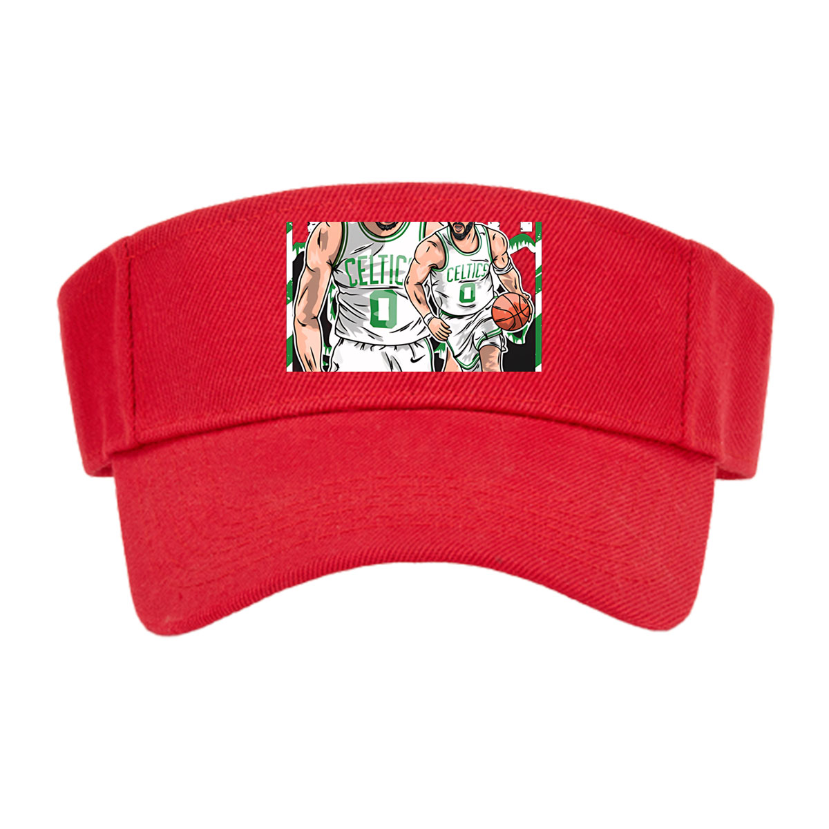 Jayson Tatum in Celtics Uniform, Basketball Action Art -  Visor cap
