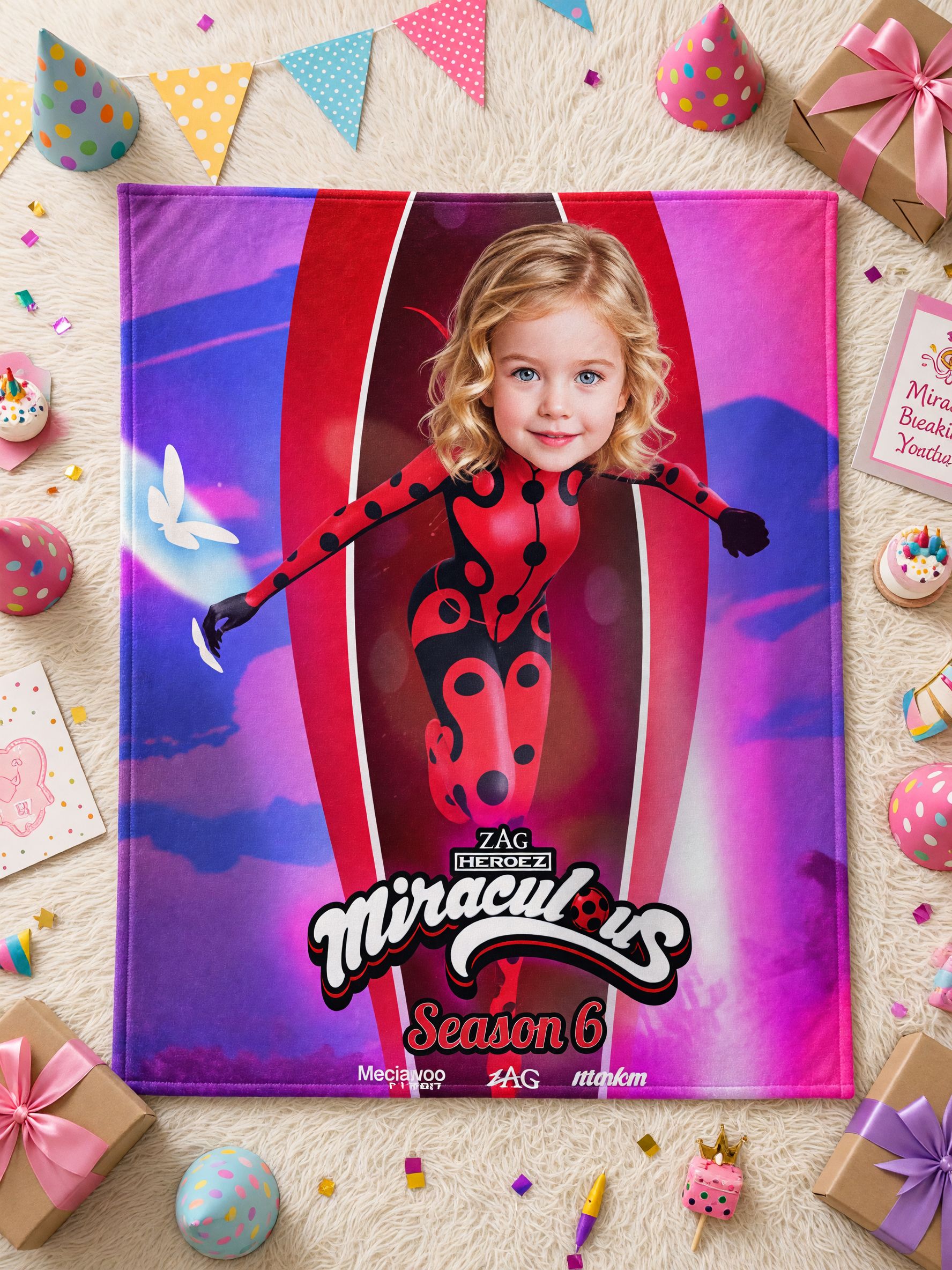Custom Face Blanket Personalized Superhero Photo Flannel Throw for Kids, Soft Plush Bed Sofa Fleece Gift