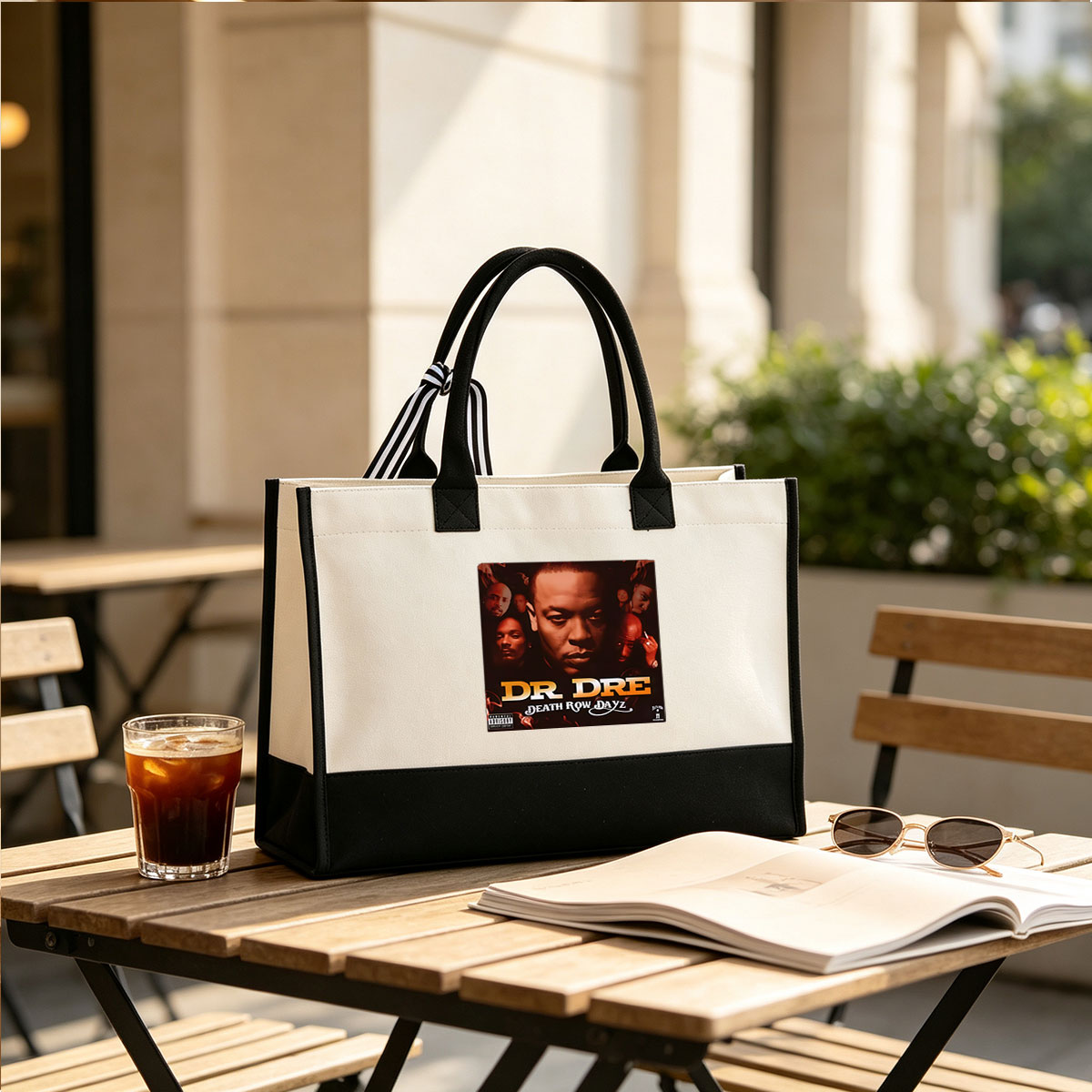 Dr. Dre - Death Row Dayz Album Cover - Canvas patchwork gift tote bag