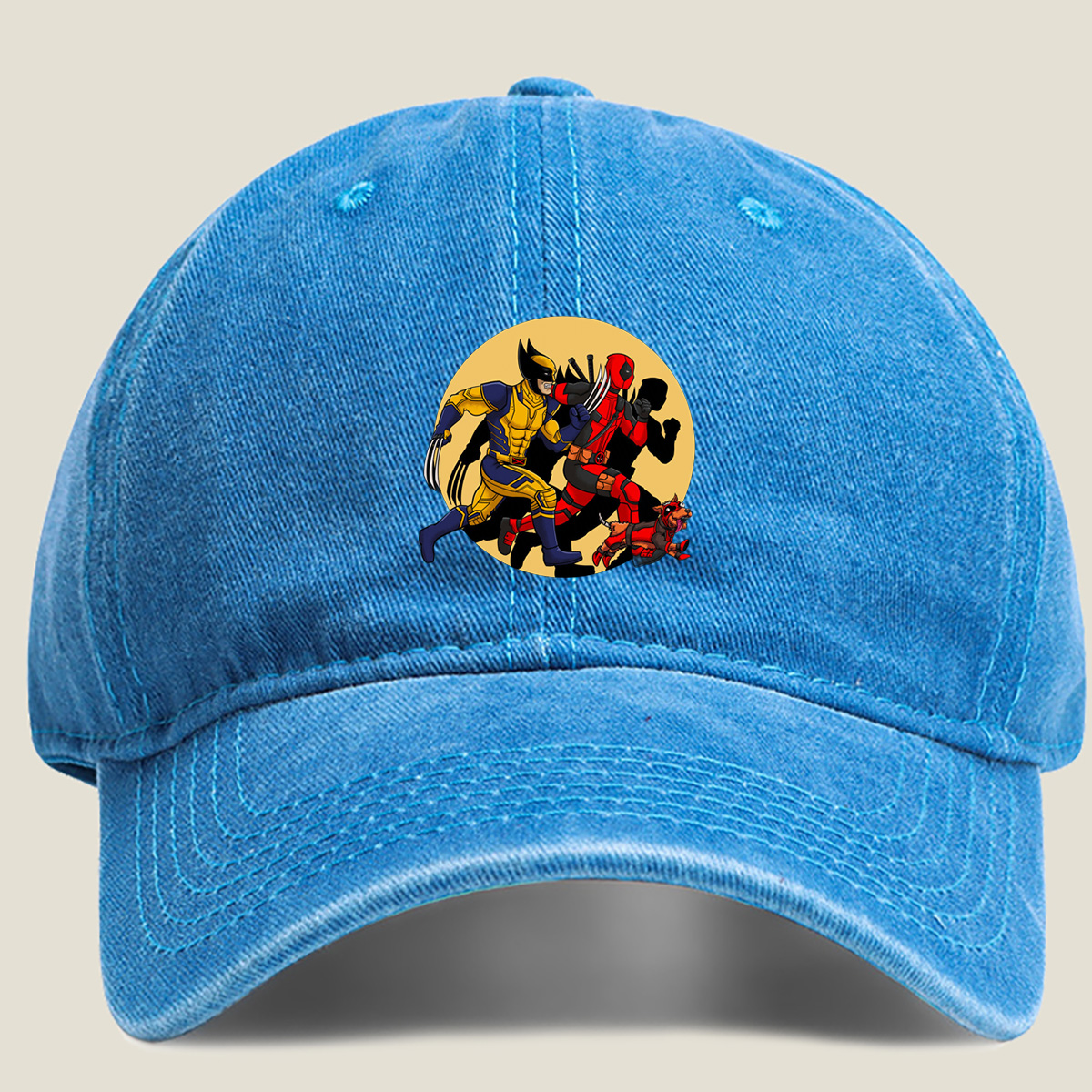Wolverine and Deadpool with Dogpool - Washed Denim - Baseball Cap