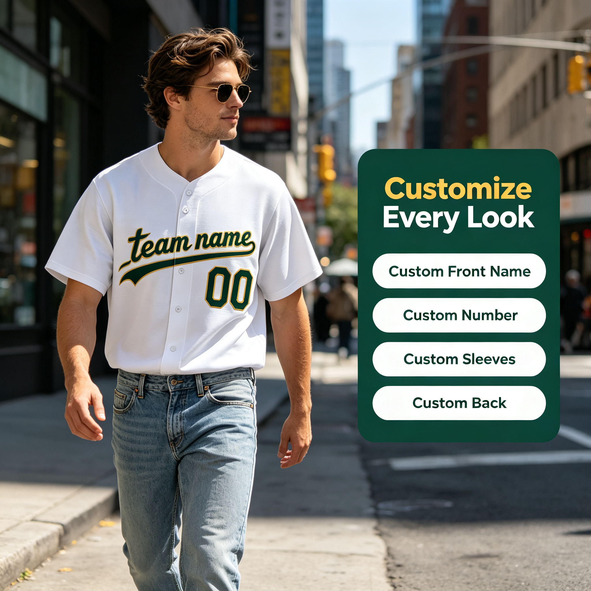 Custom Name Number Retro Baseball Jersey, Breathable Button‑Down Uniform