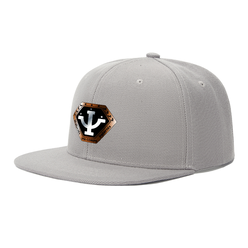 Flat Brim Baseball Cap Psychedelic Psi Corps Logo Print Streetwear Underground Skate Style for Basketball Court Skate Park Urban Explorers and Hip Hop Artists