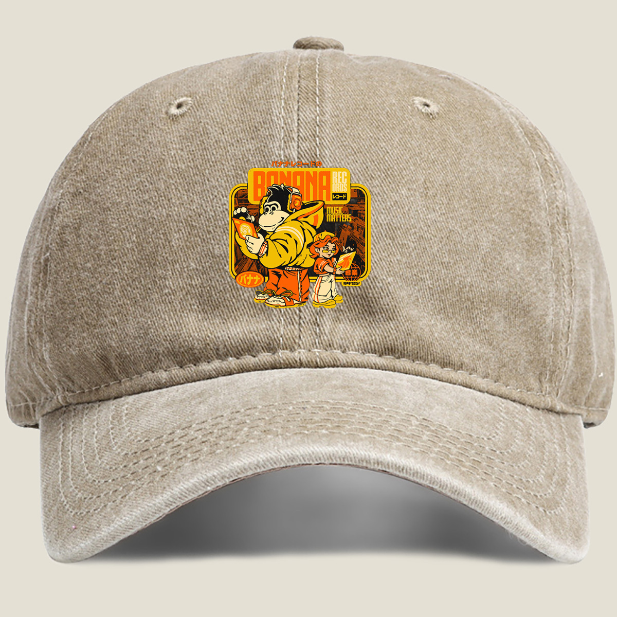 Banana Records: Diddy Kong and Dixie Kong - Washed Denim - Baseball Cap