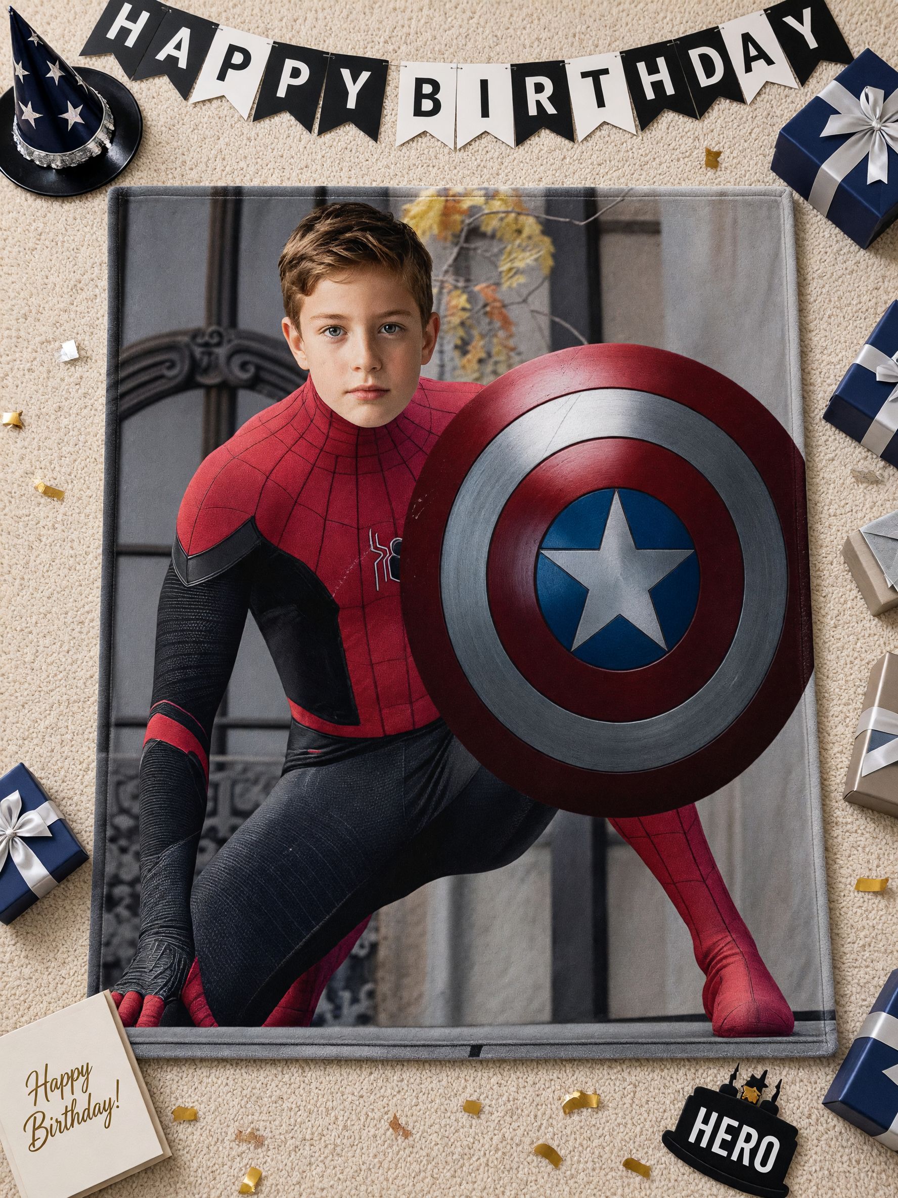 Custom Photo Superhero Flannel Fleece Throw Blanket Personalized Face Portrait Bed Couch Throw Skin Friendly Warm