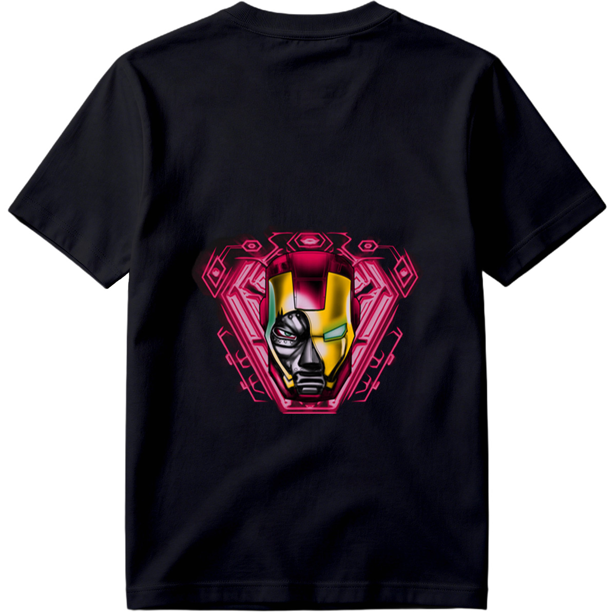 Iron Man and Black Panther Fusion Helmet Design - Tee