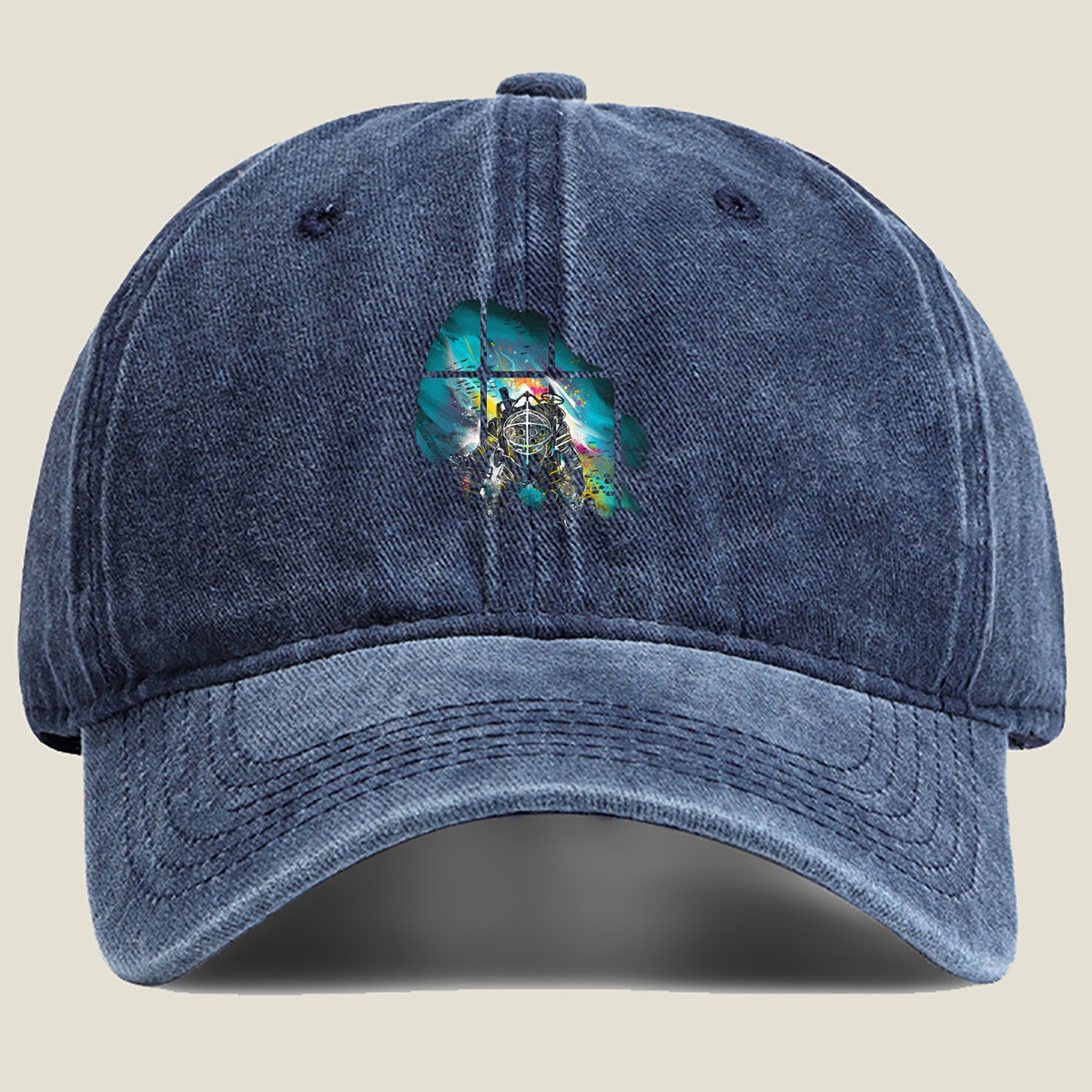 Deep Sea Explorer: The Diver and the Abyss - Washed Denim - Baseball Cap