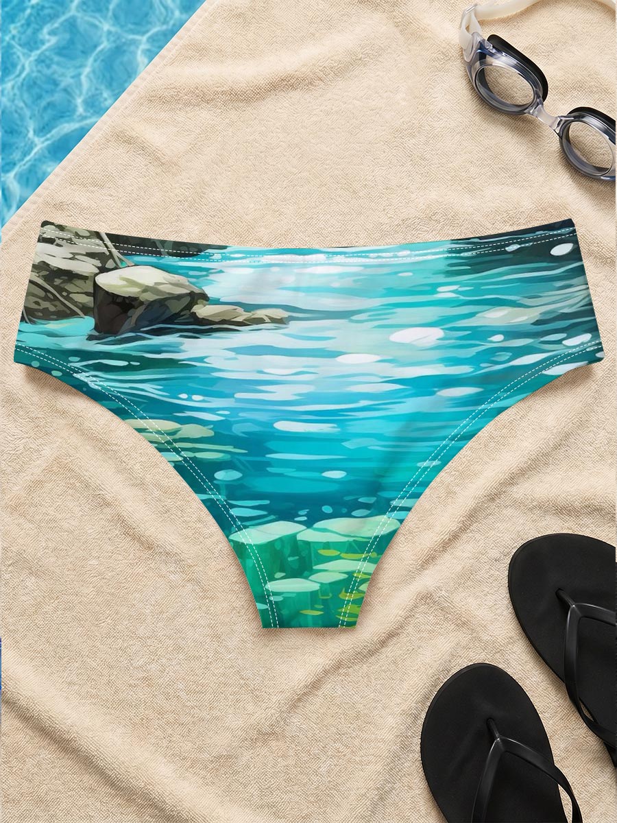 Crystal Clear Stream in a Lush Canyon -  Men's swim trunks