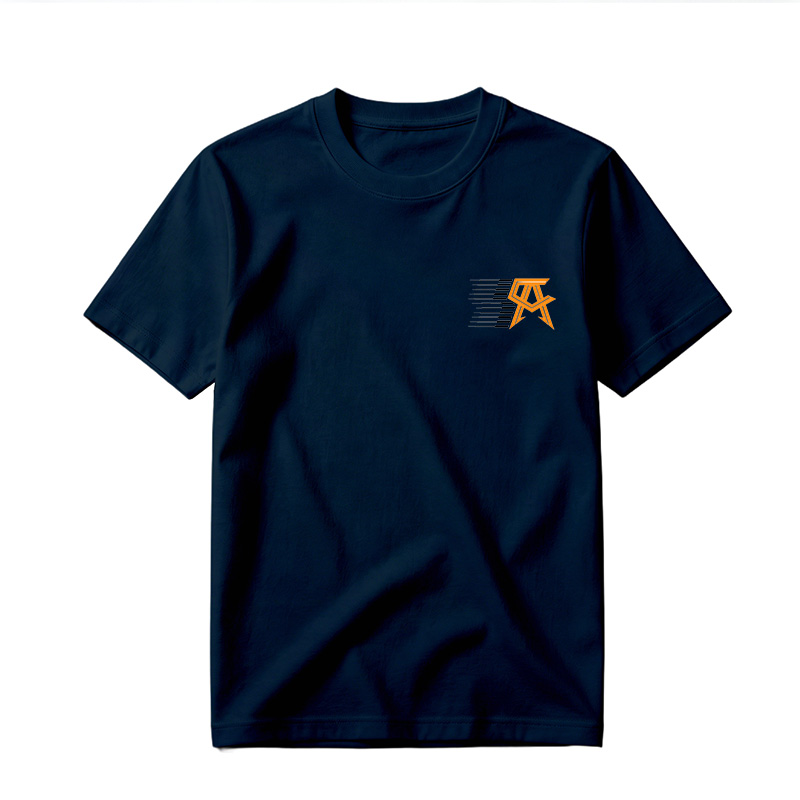 Orange and Black Abstract Logo with Geometric Design - Tee