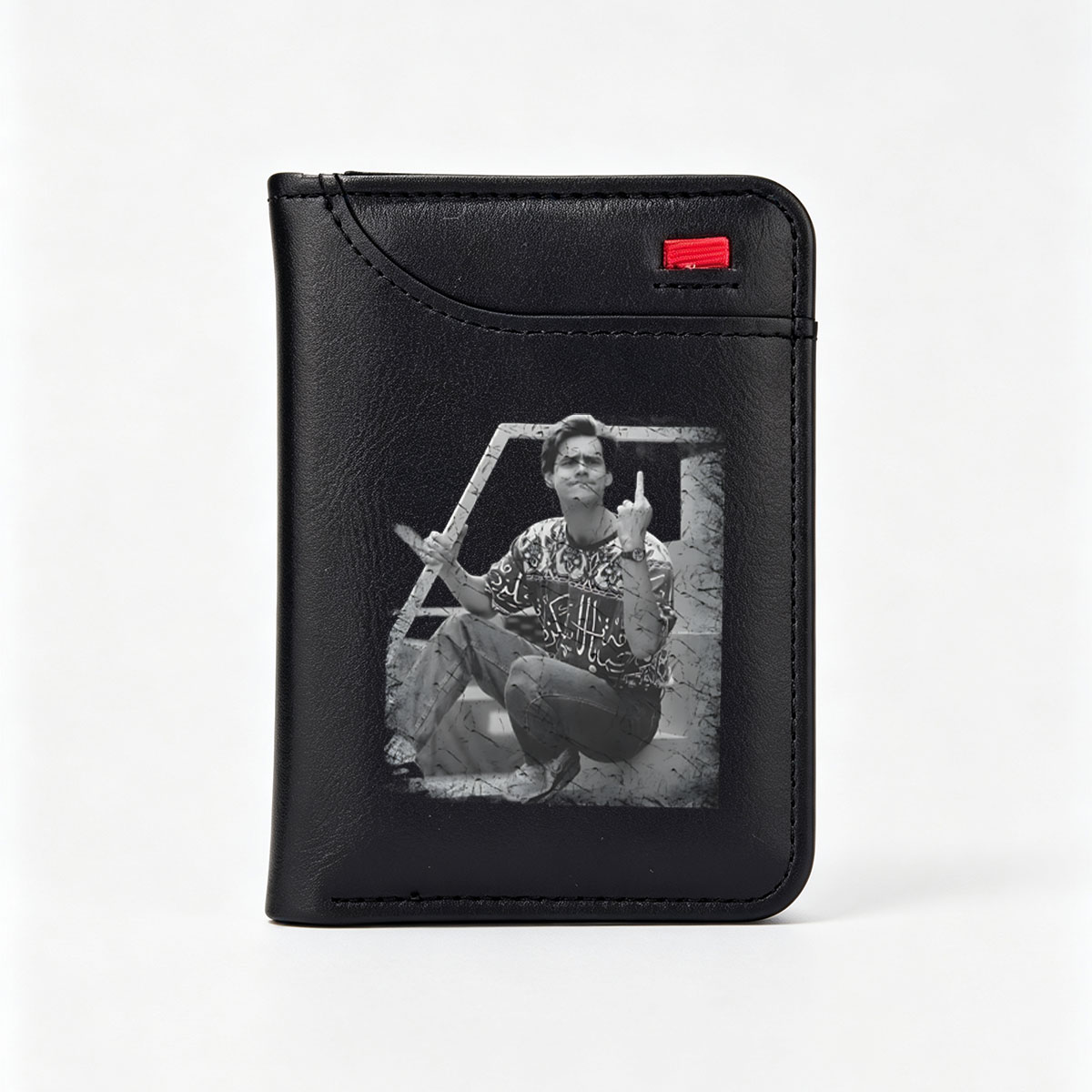 Man in Patterned Shirt Making Hand Gestures - Vertical Style Wallet