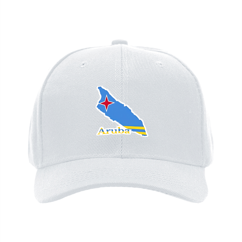 1pc New Baseball Cap with Aruba Map and Flag Print Unisex Adjustable Hat for Outdoor Travel and Casual Wear Adults and Teens