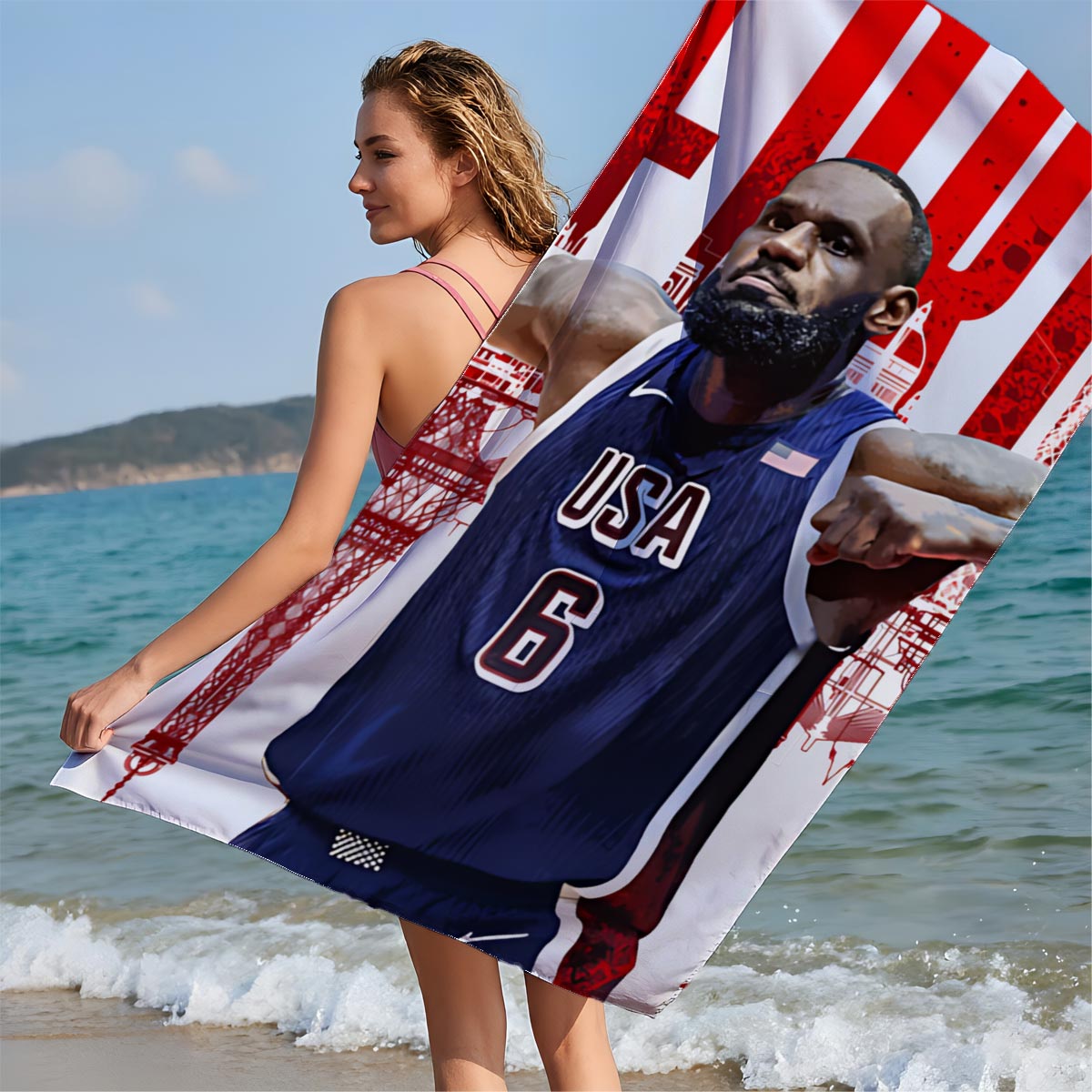 LeBron James USA Basketball 2024 Paris Olympics - Beach towels