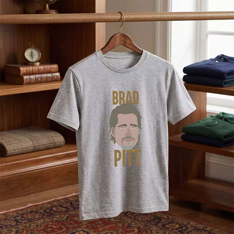 Brad Pitt Portrait Art - Tee