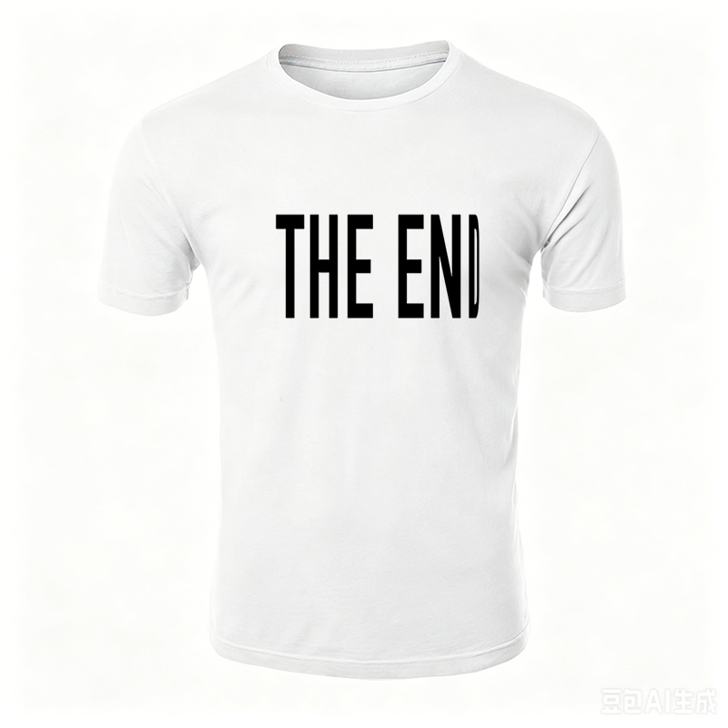 Unisex Classic T-Shirt The End Text Graphic Design Men Women Casual Streetwear Tee for Everyday Wear, Travel, and Pop Culture Fans