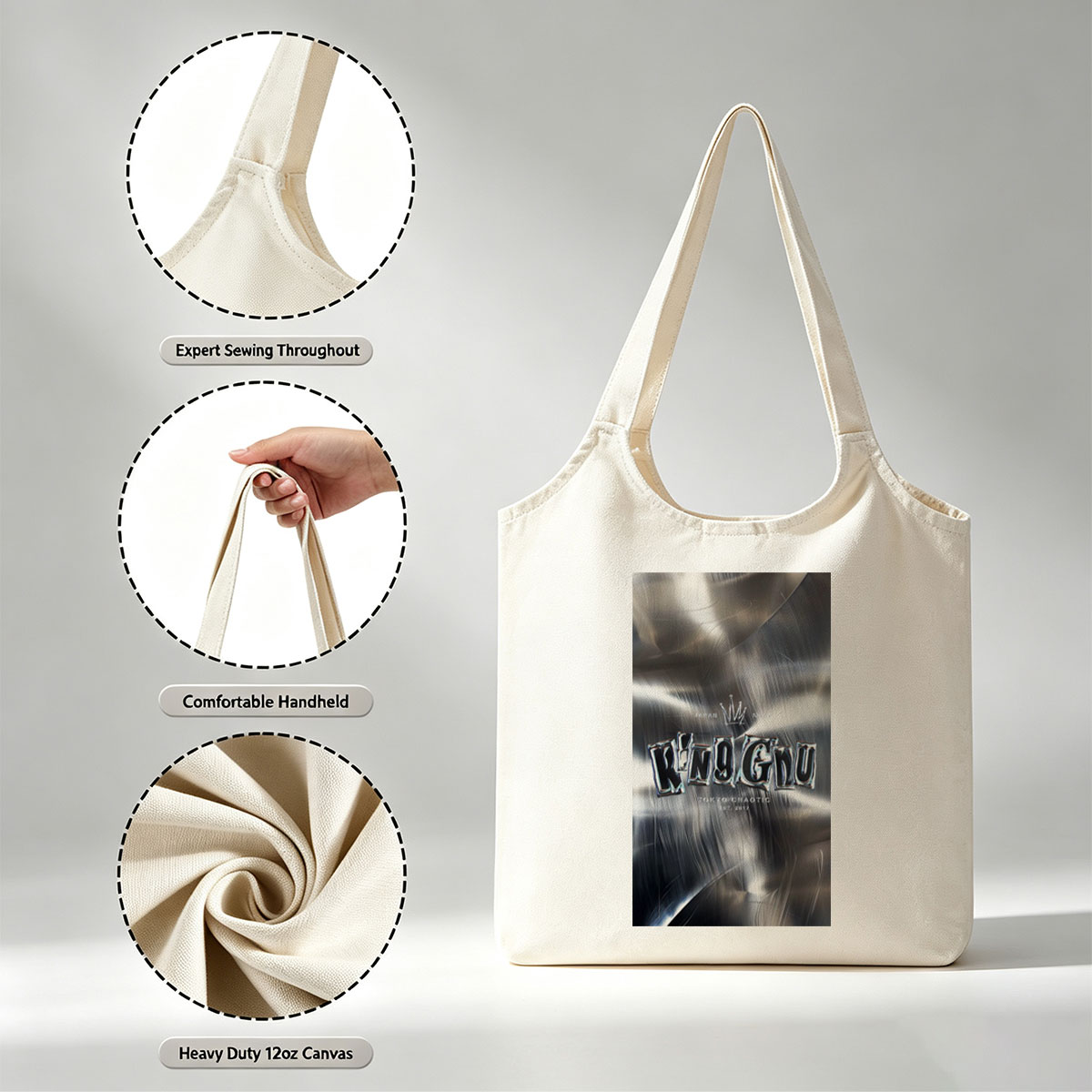 King Gnu Live Performance on Metallic Background with Dynamic Lighting Effects - Canvas shoulder bags/