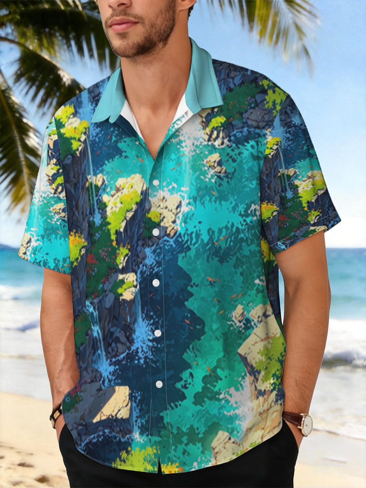 Crystal Clear Waterfalls in a Lush Canyon -  Shirt