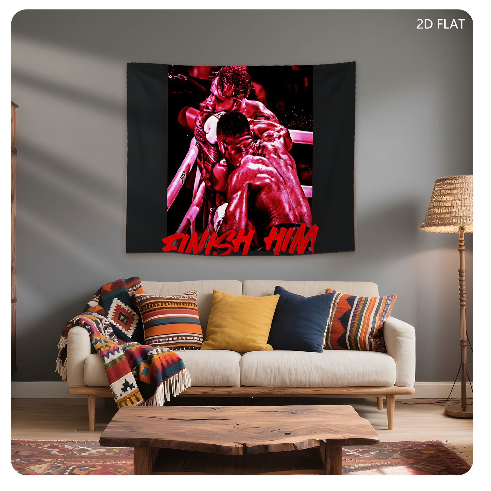Finish Him: Boxing Match Intensity - Tapestry