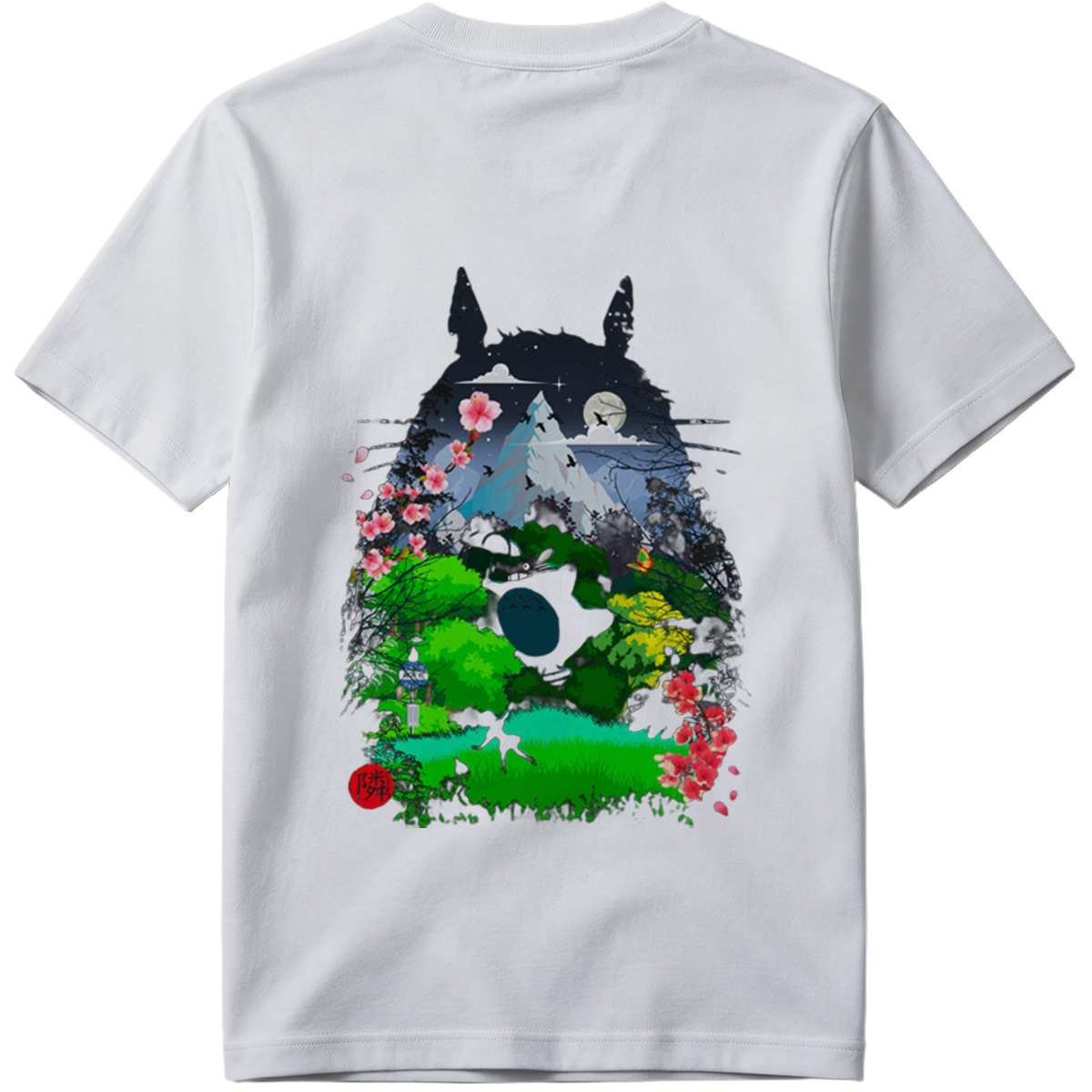 Totoro in the Cherry Blossom Garden - Tee