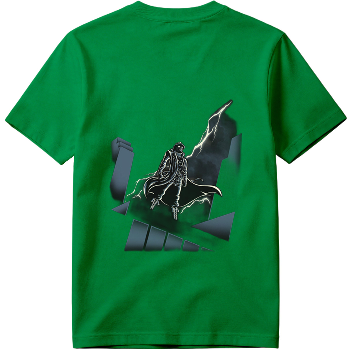 The Shadow of the Storm: Dark Hero on Rooftop - Tee