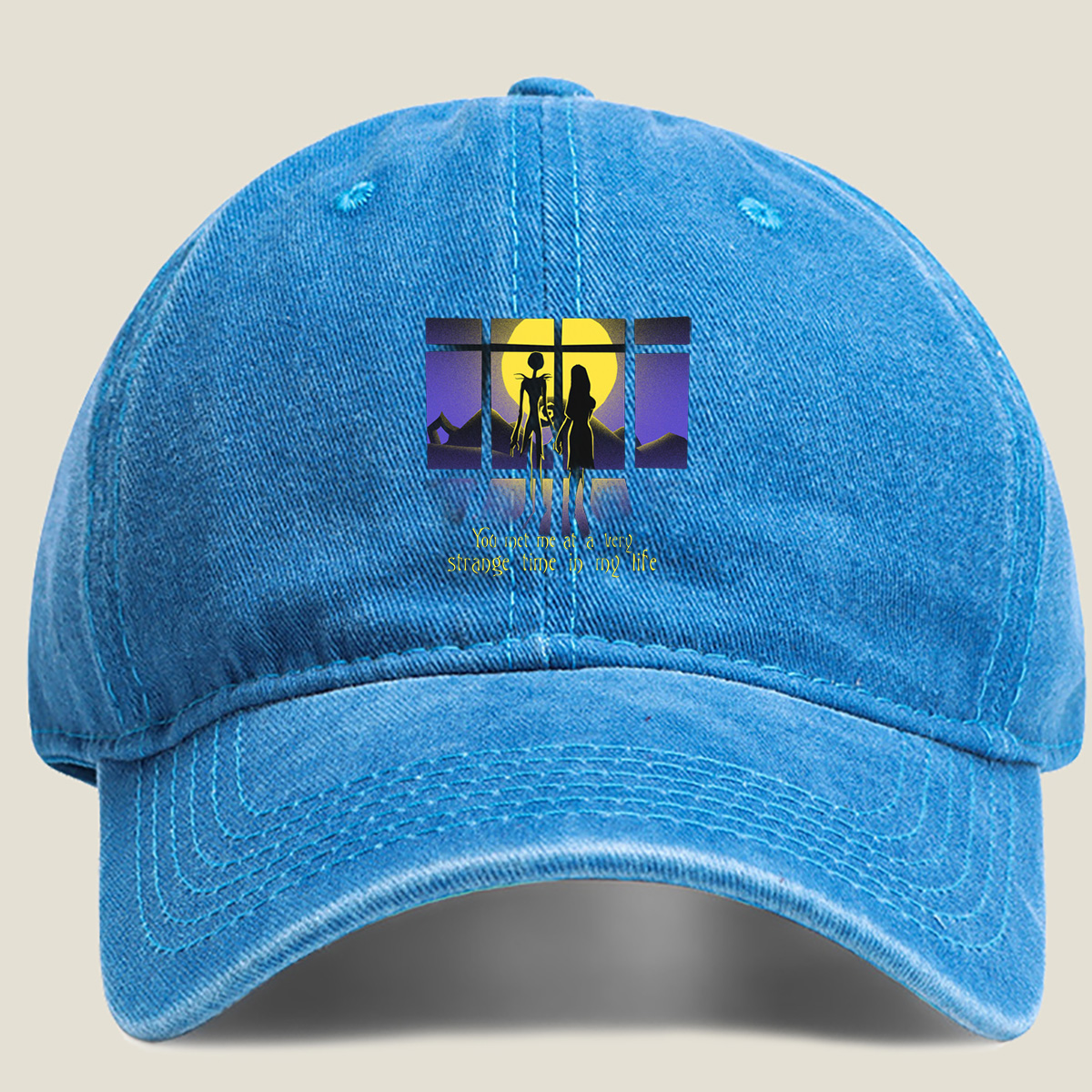 The Nightmare Before Christmas - Jack and Sally - Washed Denim - Baseball Cap