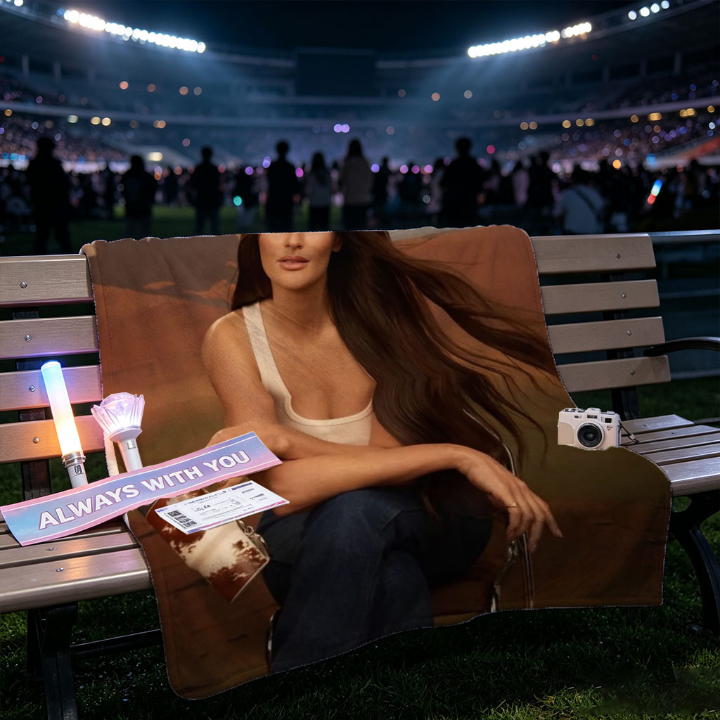 Jennifer Lopez in Cowboy Hat Holding a Mug Against Desert Backdrop - Blankets