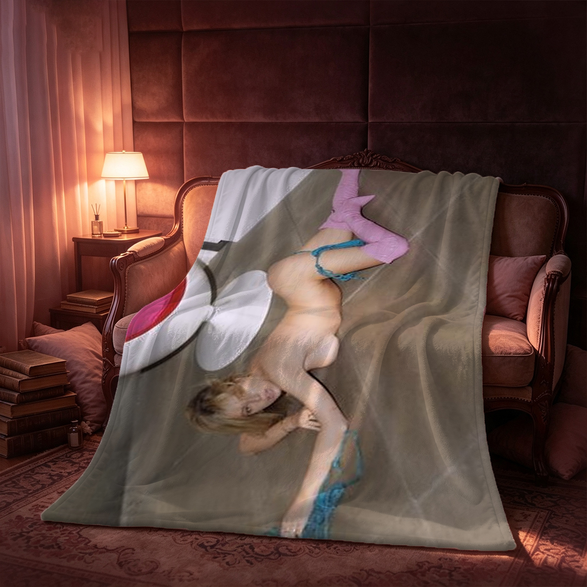 Bar Refaeli in patterned bikini posing seductively - Blanket