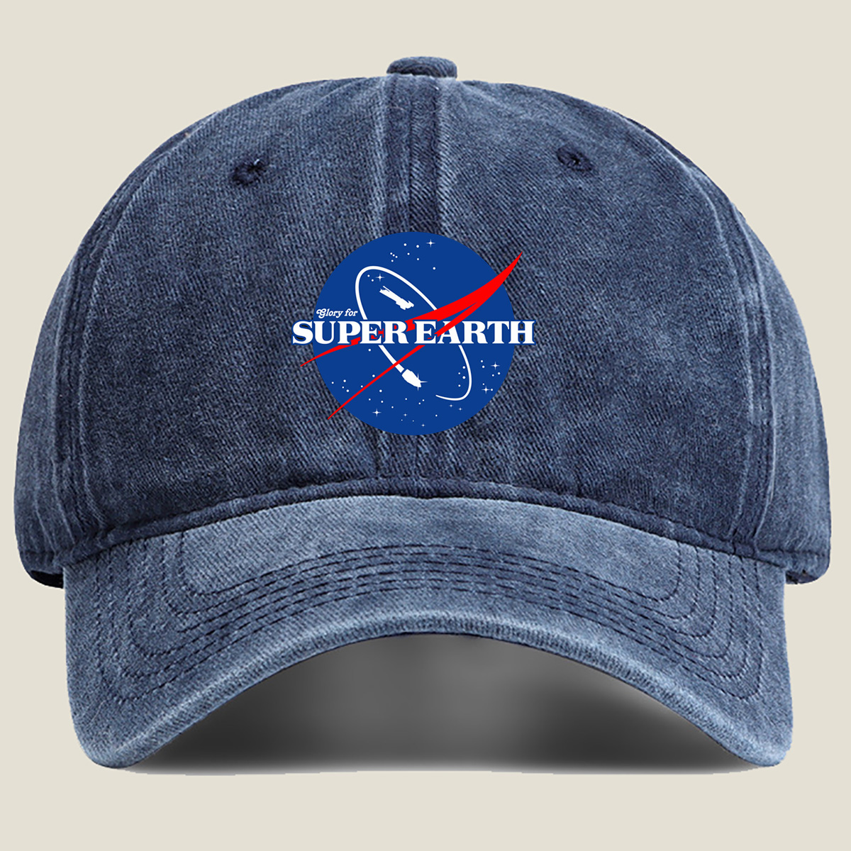 Glory for Super Earth - Washed Denim - Baseball Cap