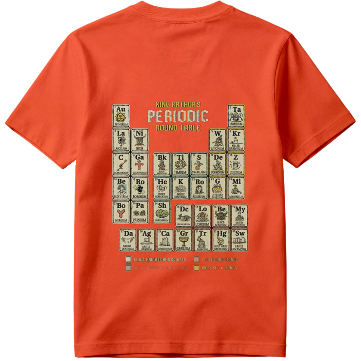 King Arthur's Periodic Round Table: A Fantasy Elemental Chart - Tee