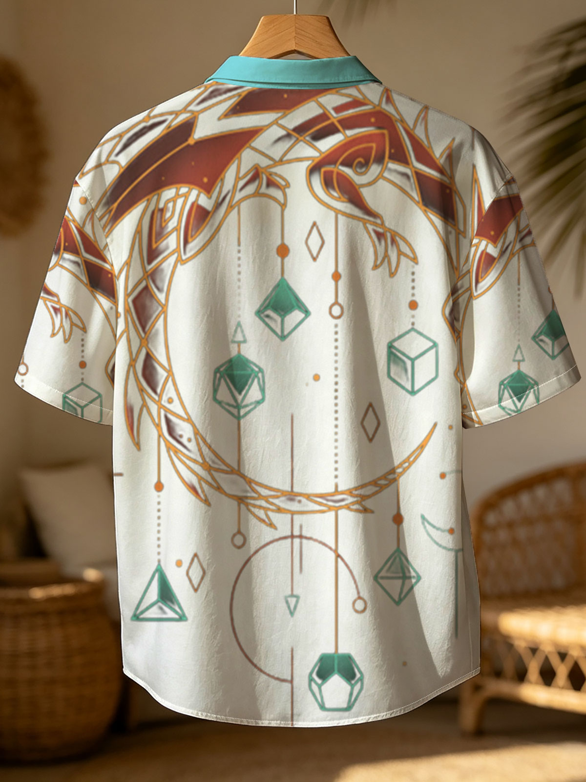 Dragon and Geometric Orbs: Mystical Design -  Shirt