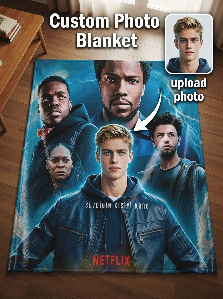 Custom Photo Face Flannel Blanket Personalized Movie Poster Throw Ultra Soft Warm Fleece Bed Sofa Couch Cover Ideal